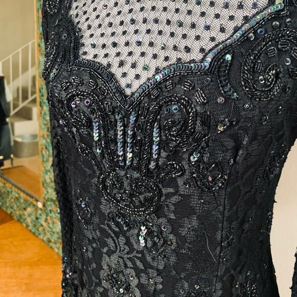 Vintage Judith Ann Victorian Romance Sequin Lace Dress - Picture 7 of 13